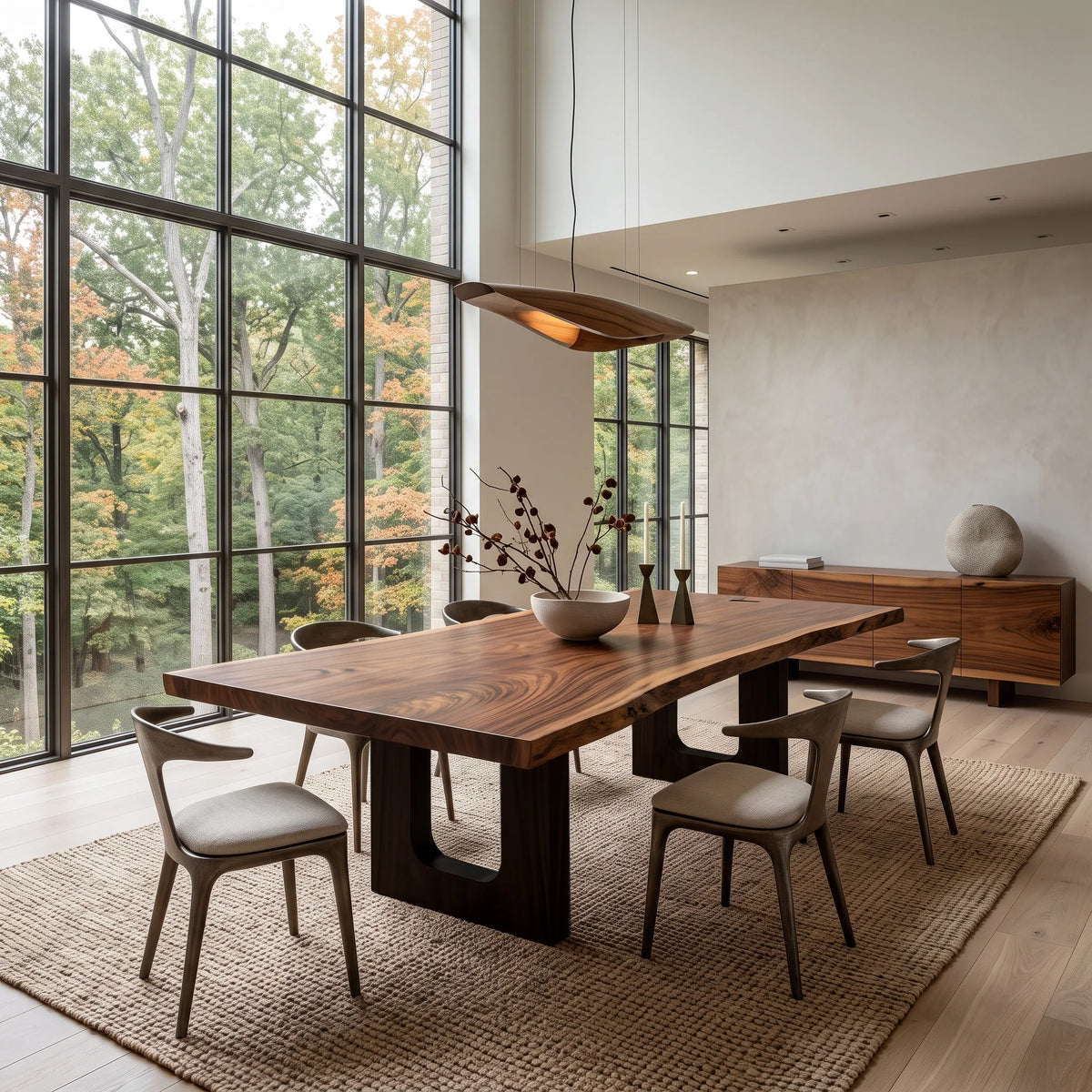 Modern Live Edge Dining Table Wood Slab For Dining Room