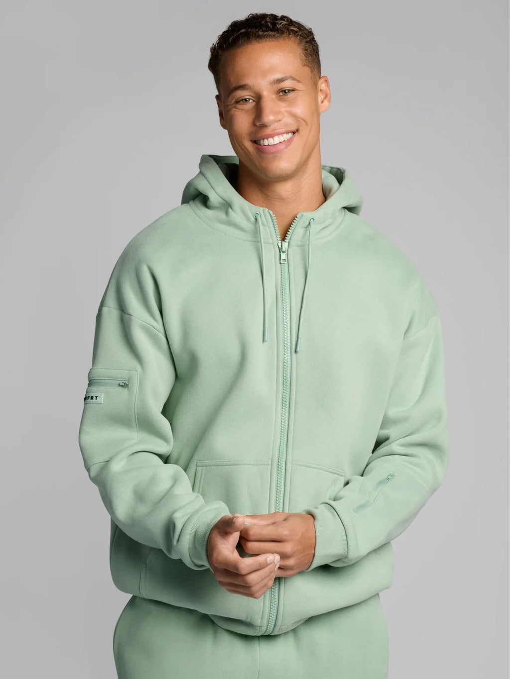 Full-Zip Travel Hoodie - Aloe