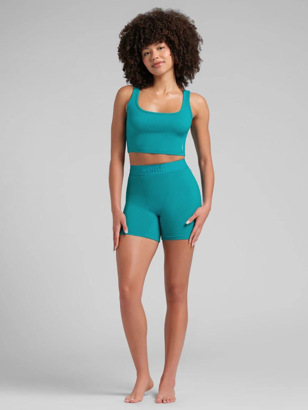 Ribbed Cropped Tank Top - Snow