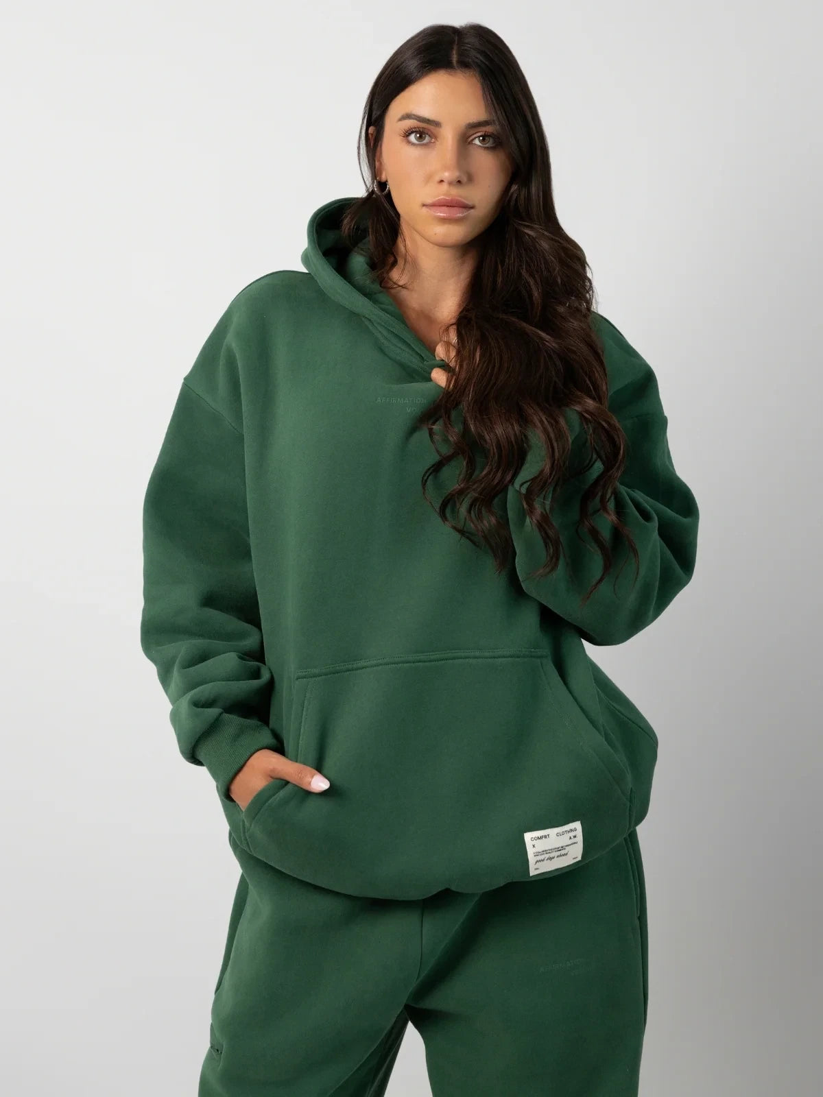 Graphic Pullover Hoodie - Hunter Green