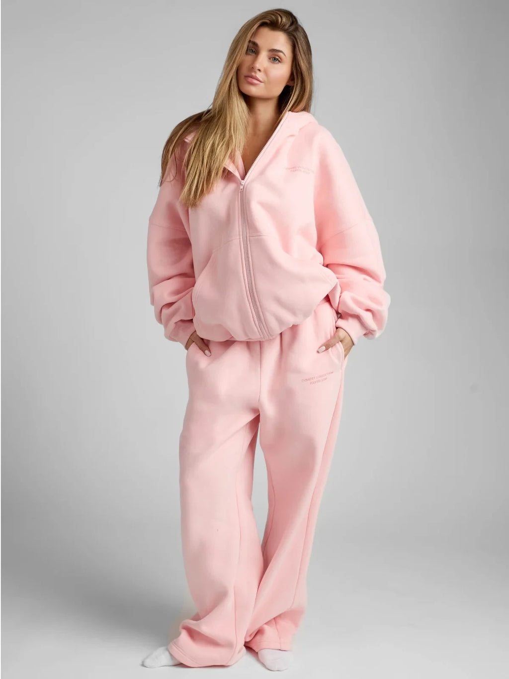 Zip-Front Hoodie - Bubblegum