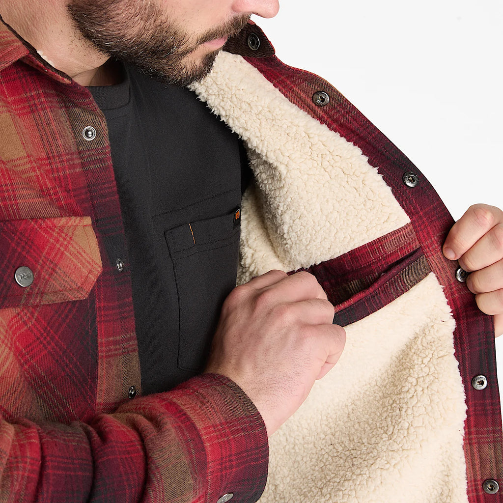 Men's Fleece-Lined Flannel Shirt Jacket