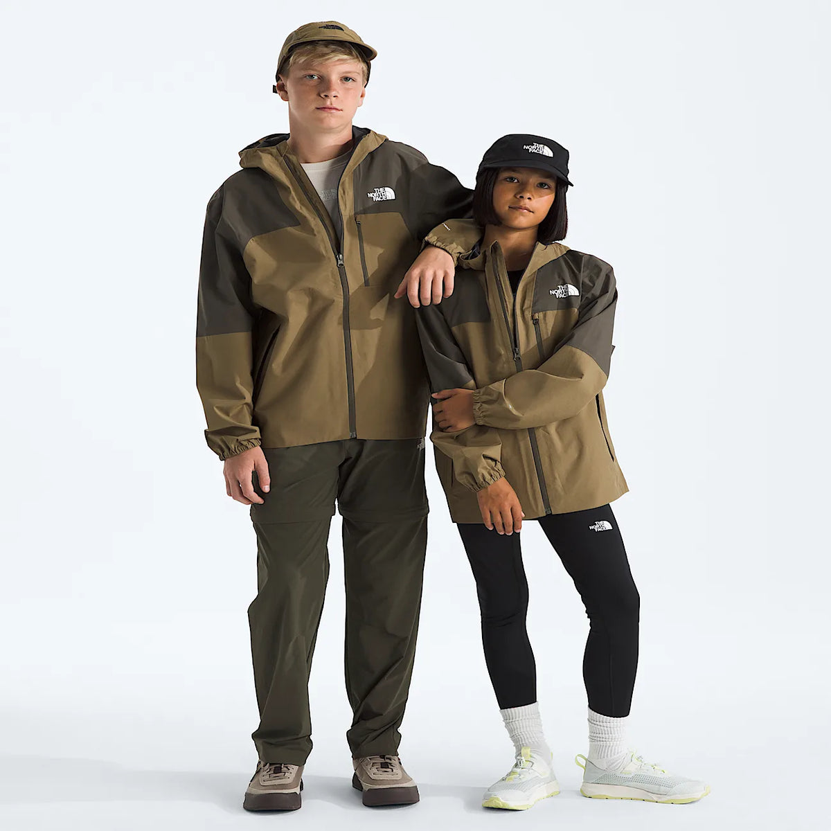 Kids' Packable Hiking Shell - Taupe Green