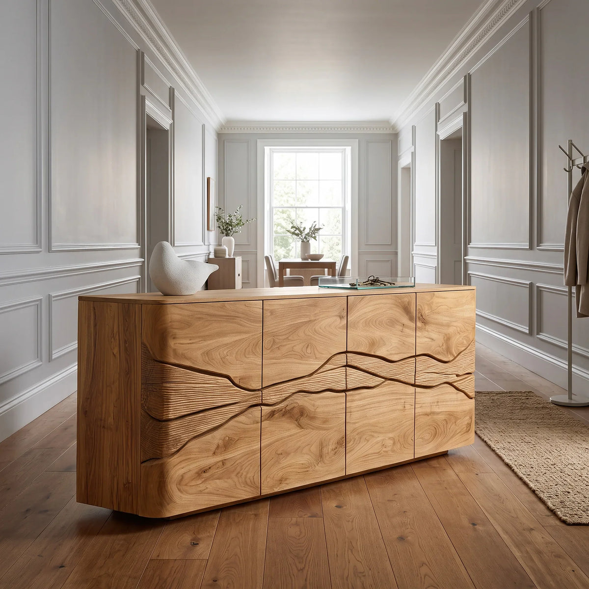 Modern Landscape Carved Sideboard For Dining Area