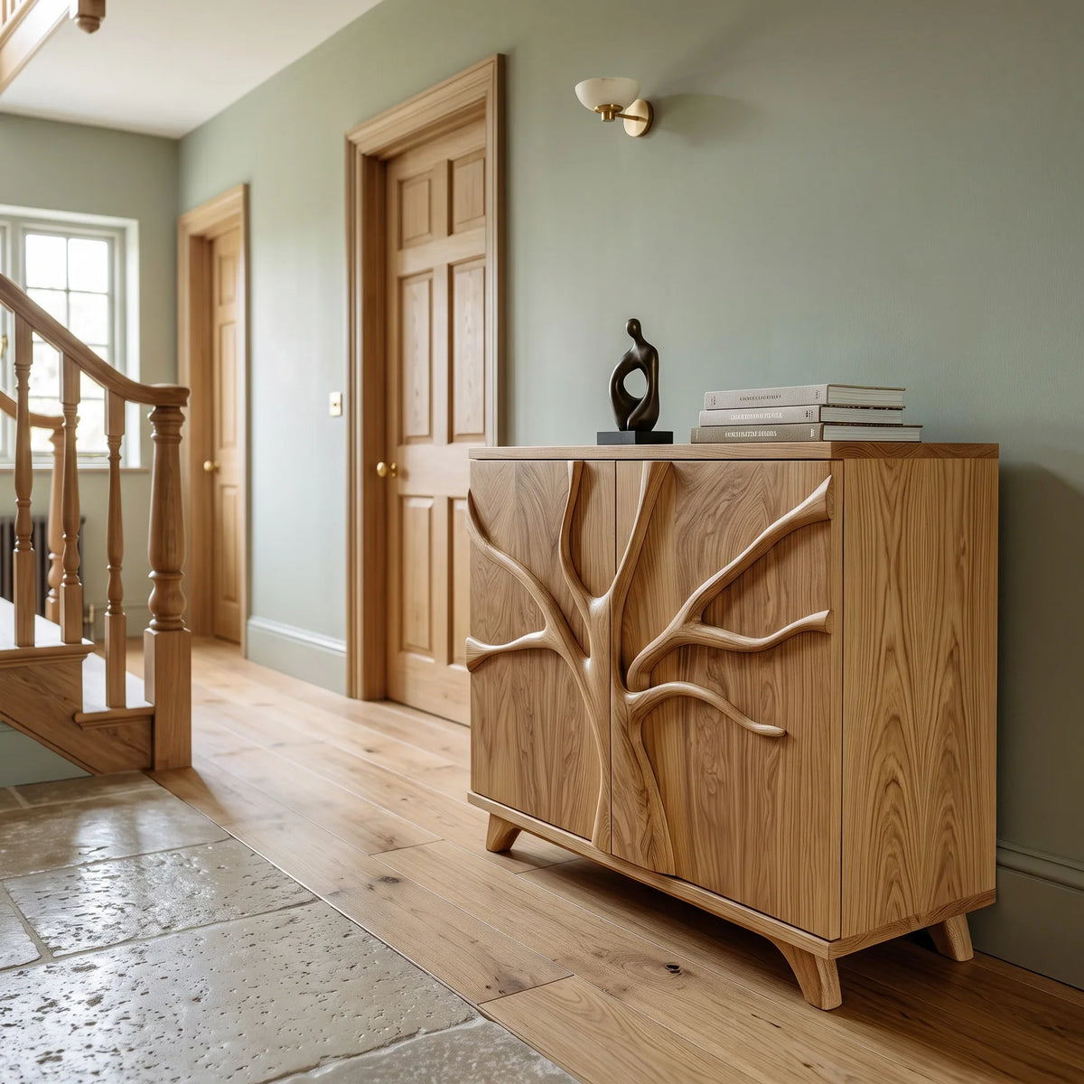 Modern Sculptural Branch Cabinet For Entryway