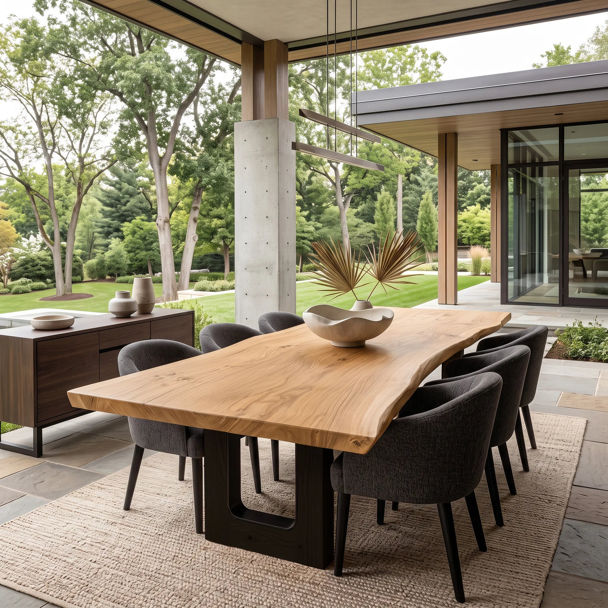 Modern Live Edge Dining Table Wood Slab For Dining Room