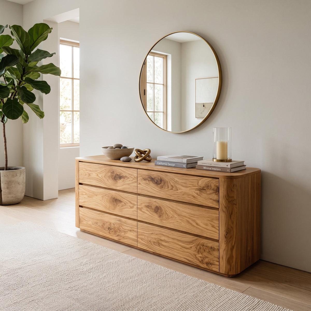 Modern Natural Grain Dresser For Bedroom