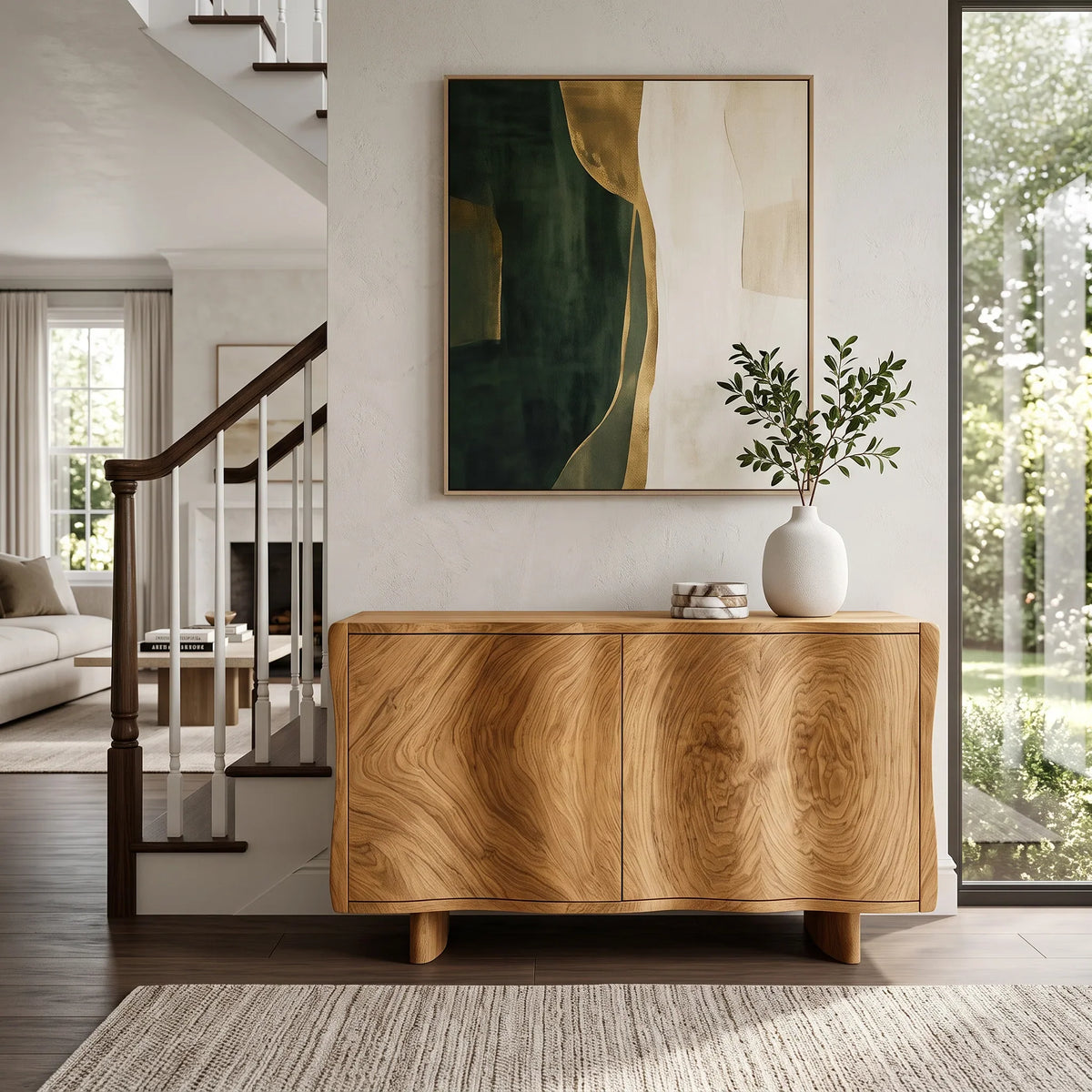 Contemporary Curved Sideboard For Foyer