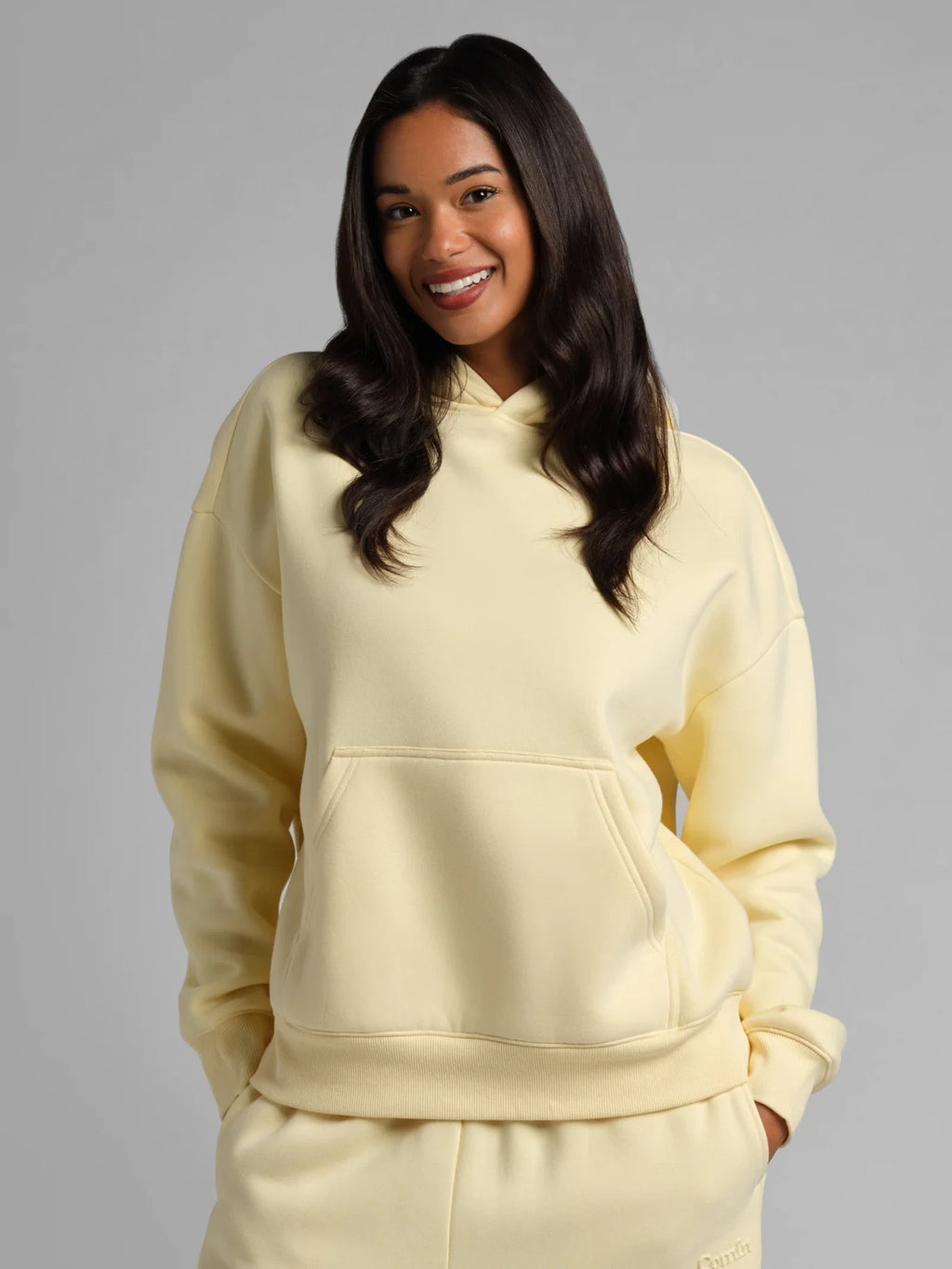 Cropped Pullover Hoodie - Buttercream