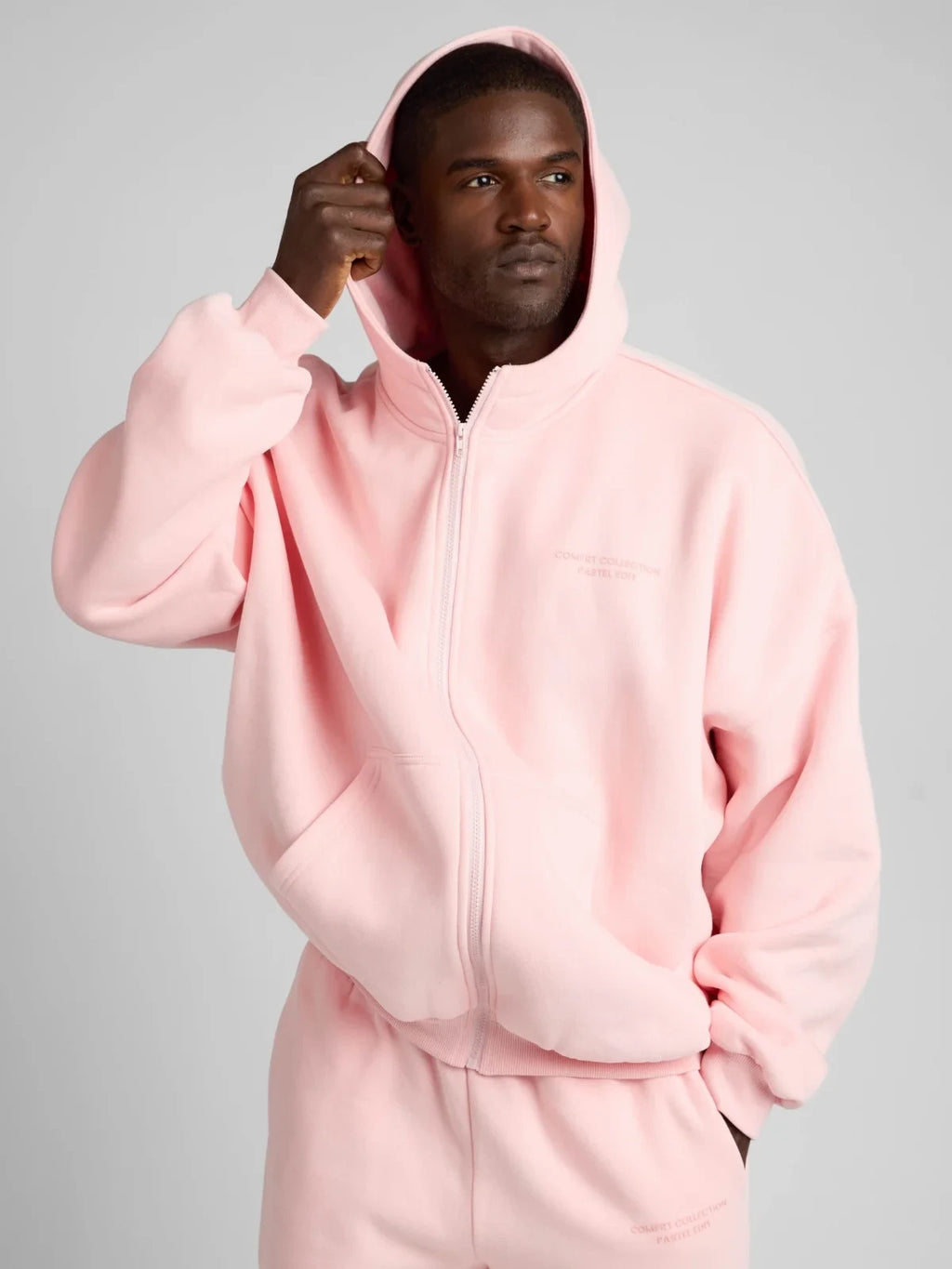 Zip-Front Hoodie - Bubblegum