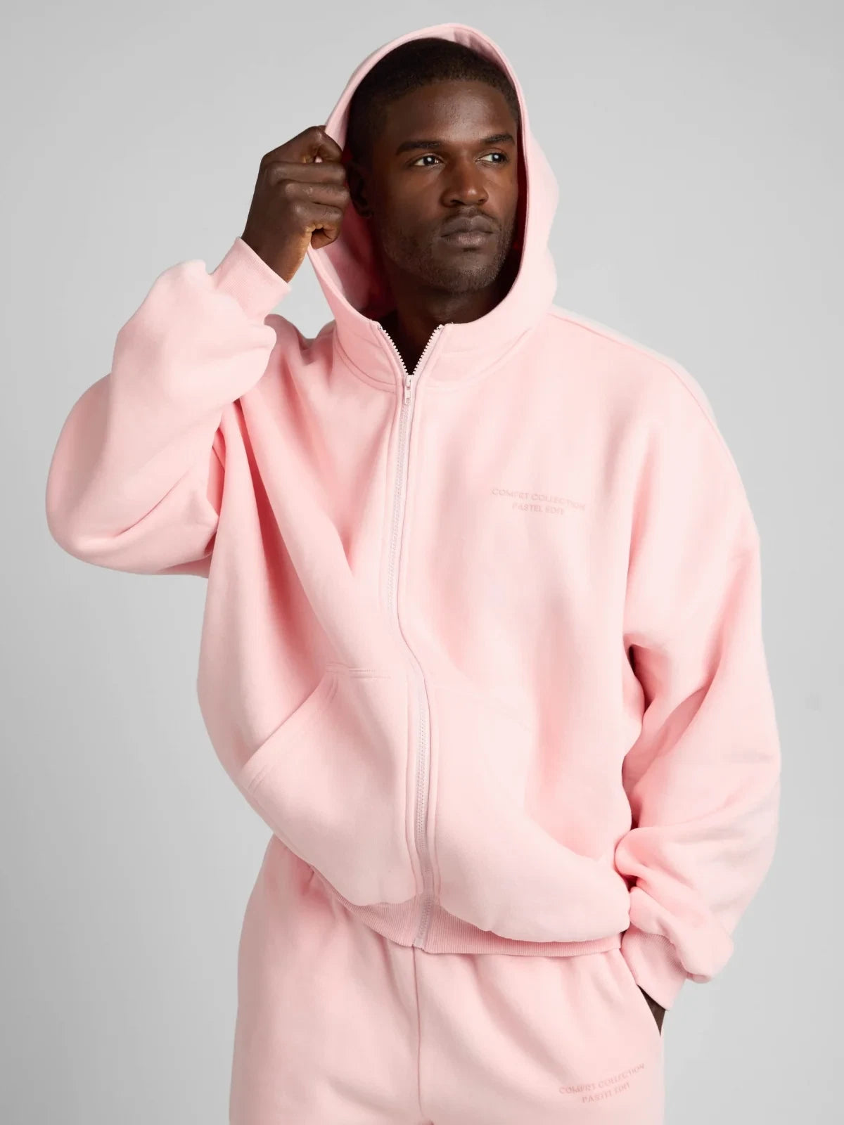 Zip-Front Hoodie - Bubblegum