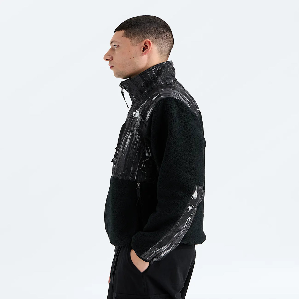 Men's Full-Zip Fleece Jacket - Black Print