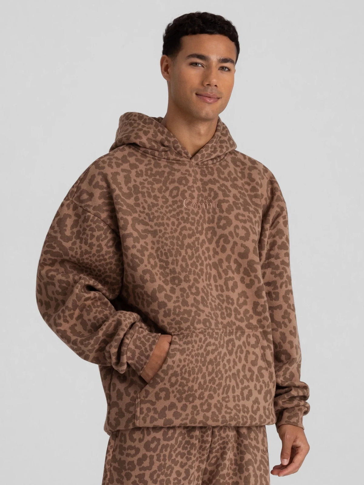 Pullover Hoodie - Mocha Leopard