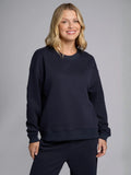 Lightweight Cropped Crewneck - Navy