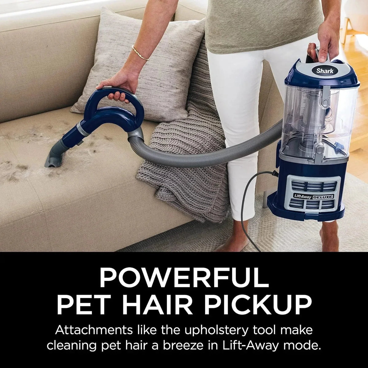 Upright Vacuum Navigator Lift-Away Deluxe With Large Dust Cup Capacity, HEPA Filter, Blue - NV360
