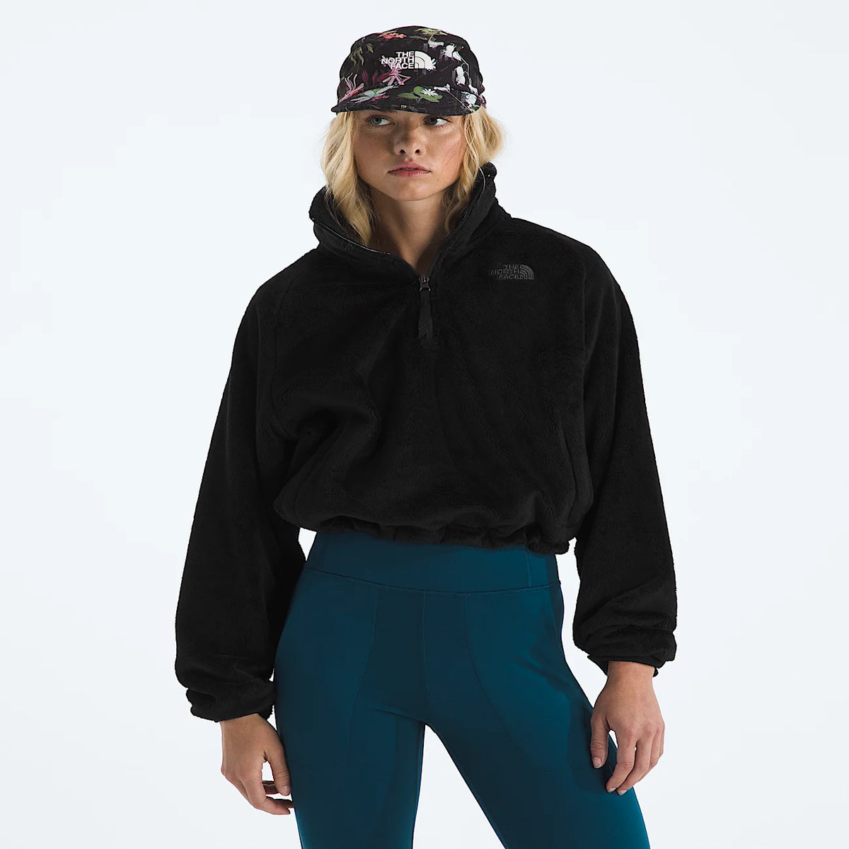 Women's Plush Fleece Quarter-Zip Jacket - Black
