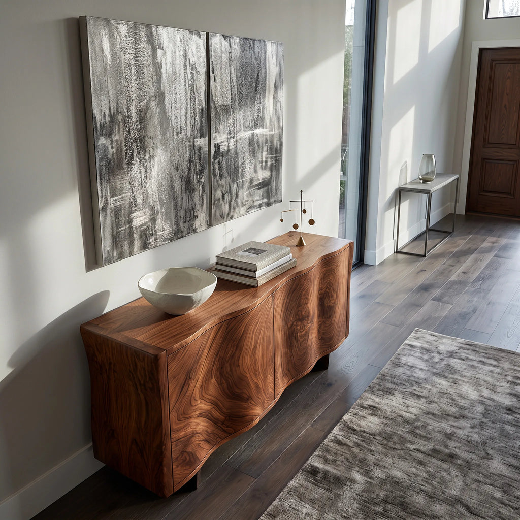 Contemporary Curved Sideboard For Foyer