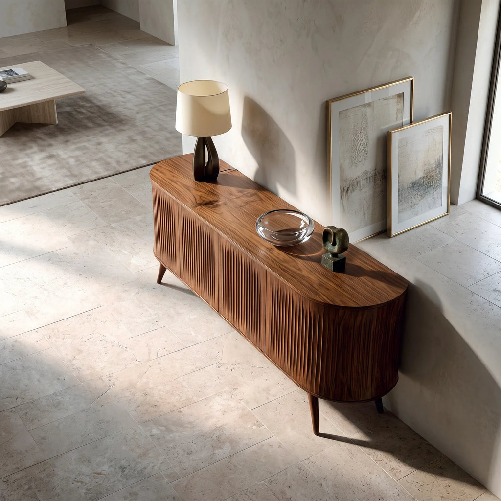 Contemporary Fluted Sideboard For Dining Room