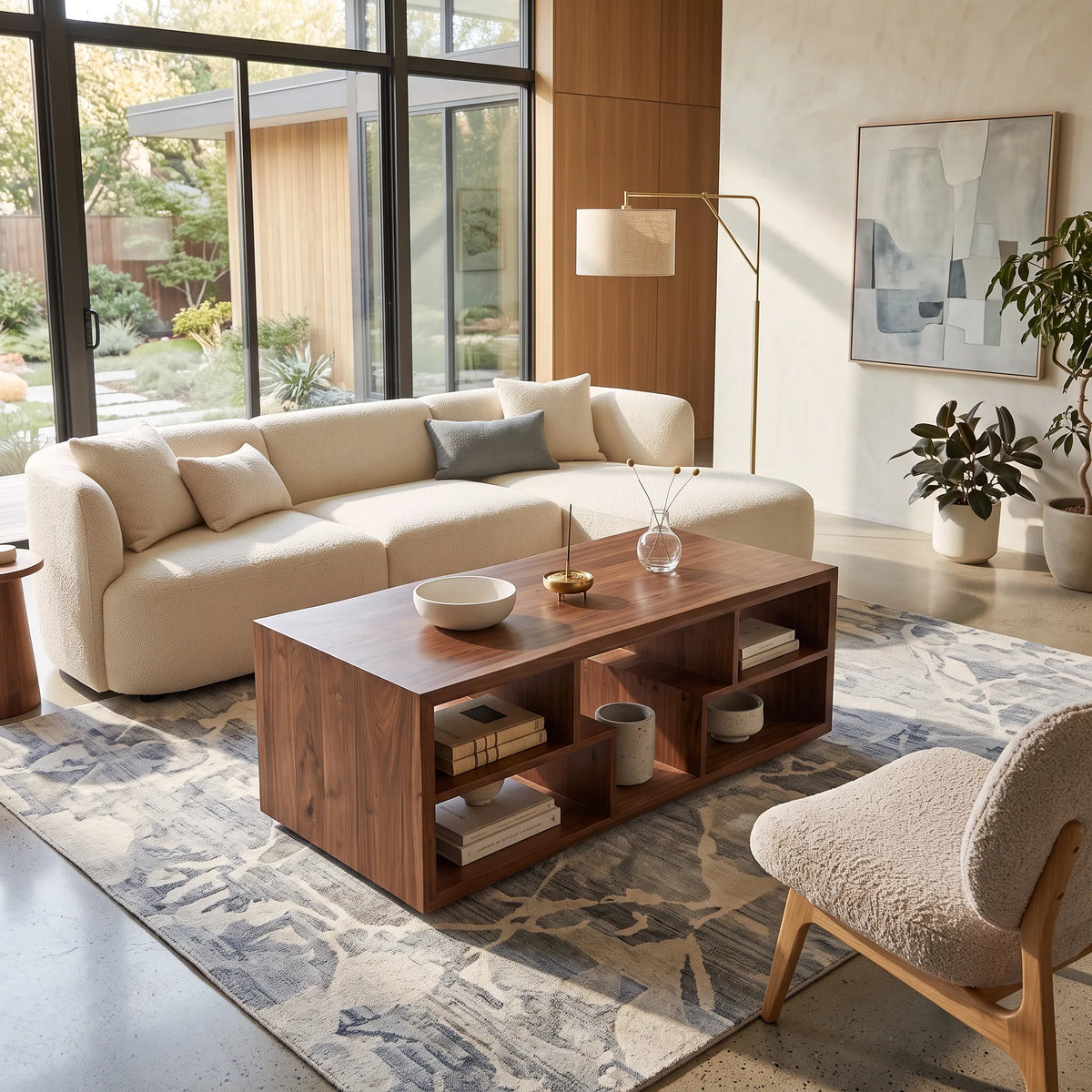 Rustic Storage Coffee Table Modern Farmhouse