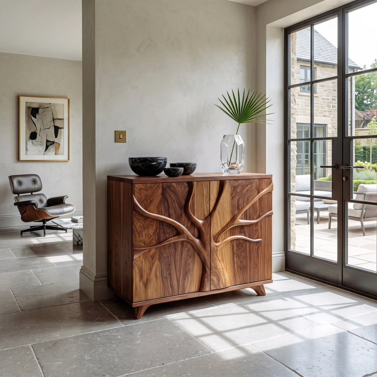 Modern Sculptural Branch Cabinet For Entryway