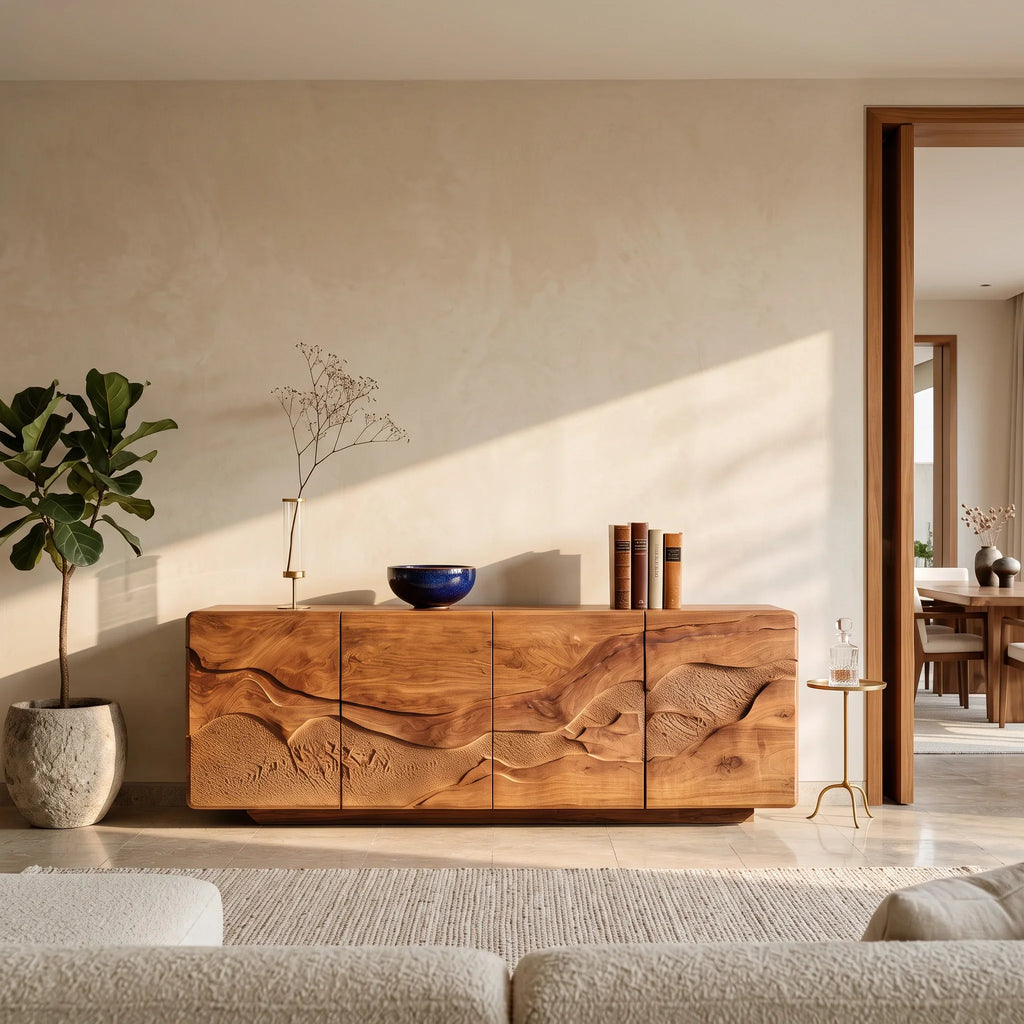 Contemporary Nature Carved Sideboard For Foyer