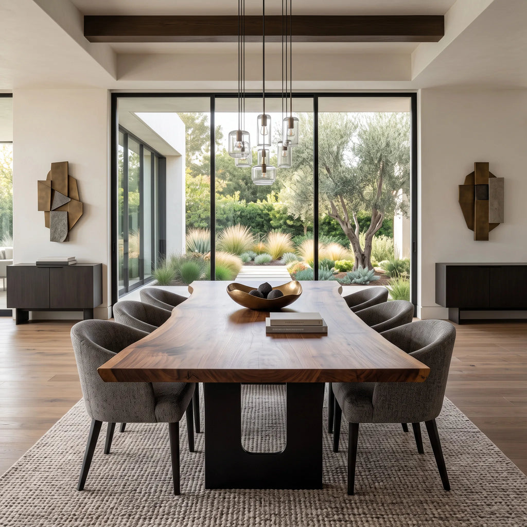 Modern Live Edge Dining Table Wood Slab For Dining Room