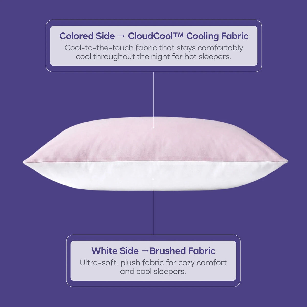 Reversible Cooling Pillowcases, 2-Pack - Pink