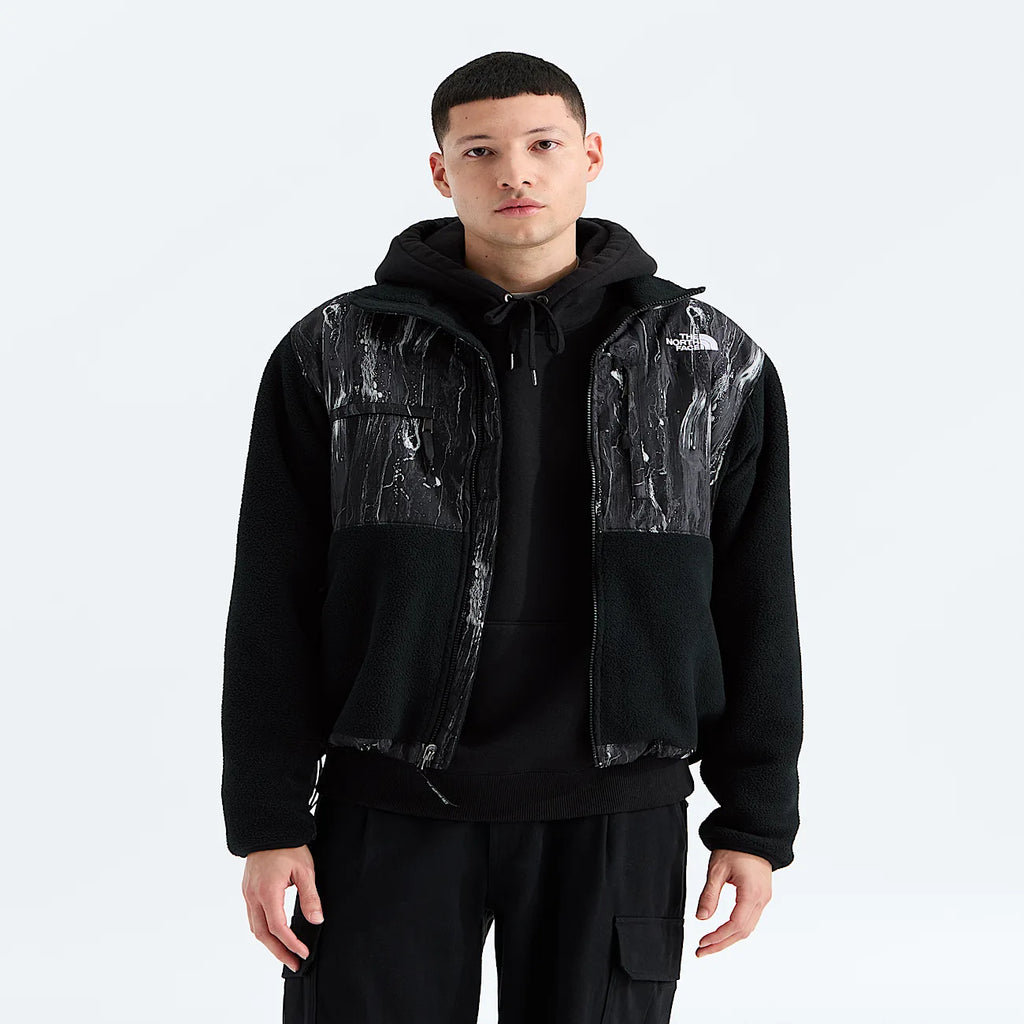Men's Full-Zip Fleece Jacket - Black Print