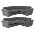 Intex Inflatable L-Shaped Corner Lounge Sofa, Gray, 2-Pack, 30 Inches - Built-In Cup Holders