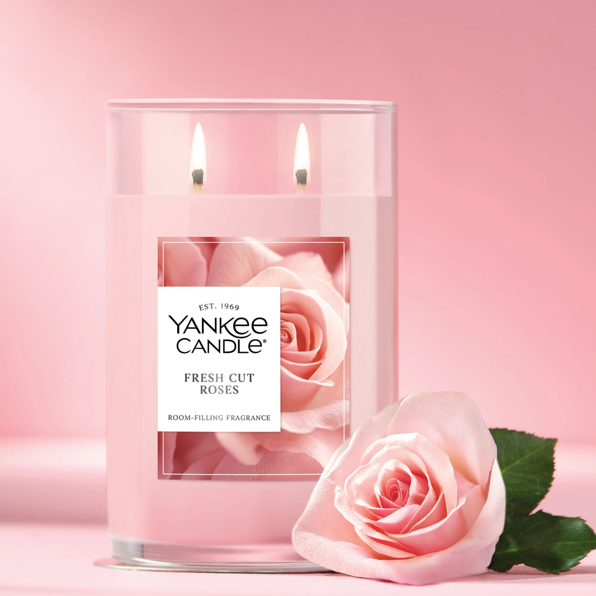 Large Tumbler Candle - Fresh Roses