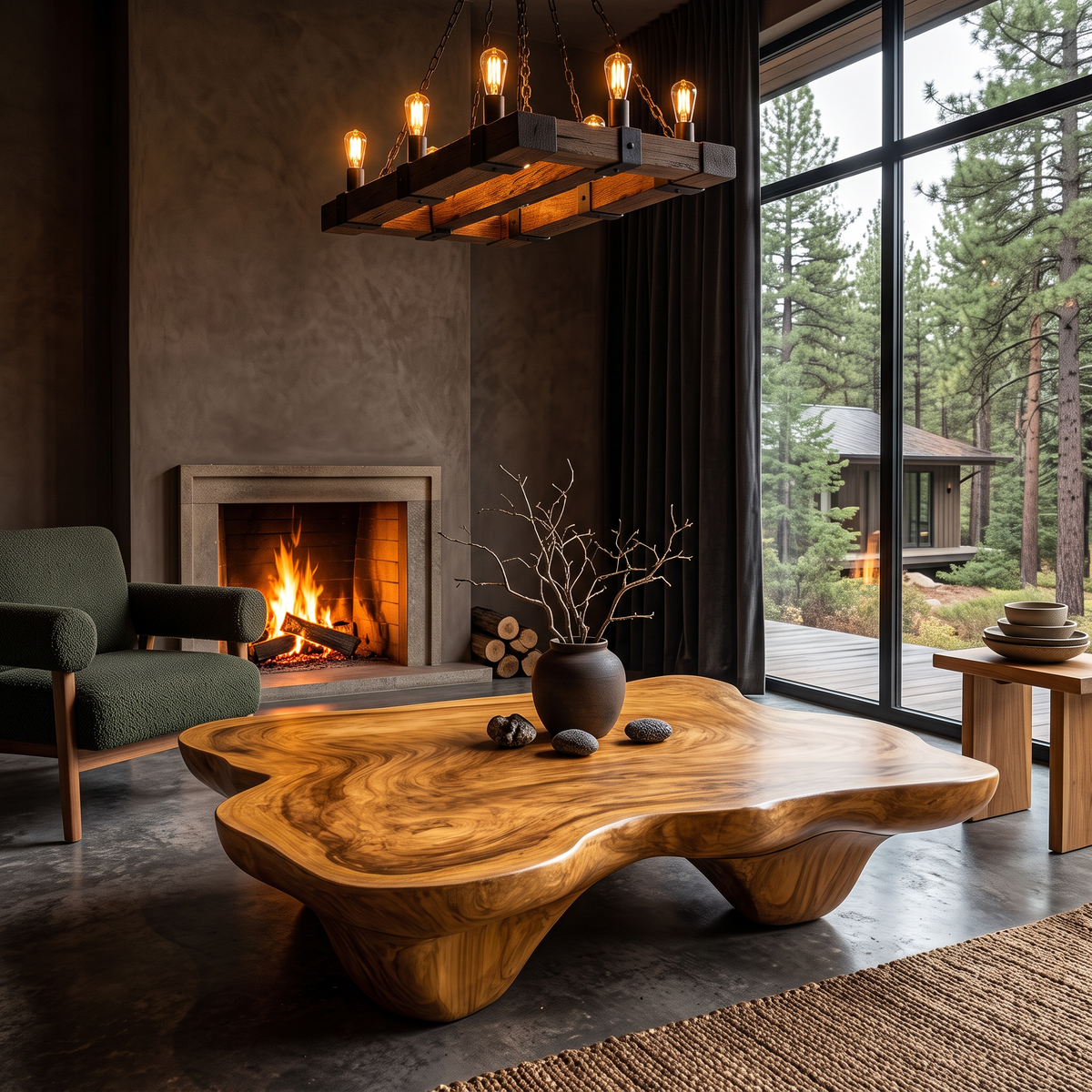 Modern Coffee Table With Minimal Base For Living Room