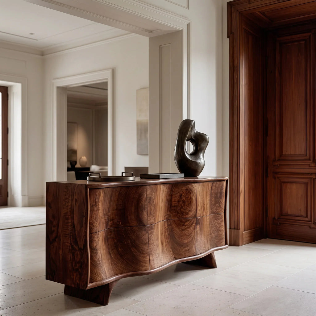 Modern Curved Front Sideboard For Foyer