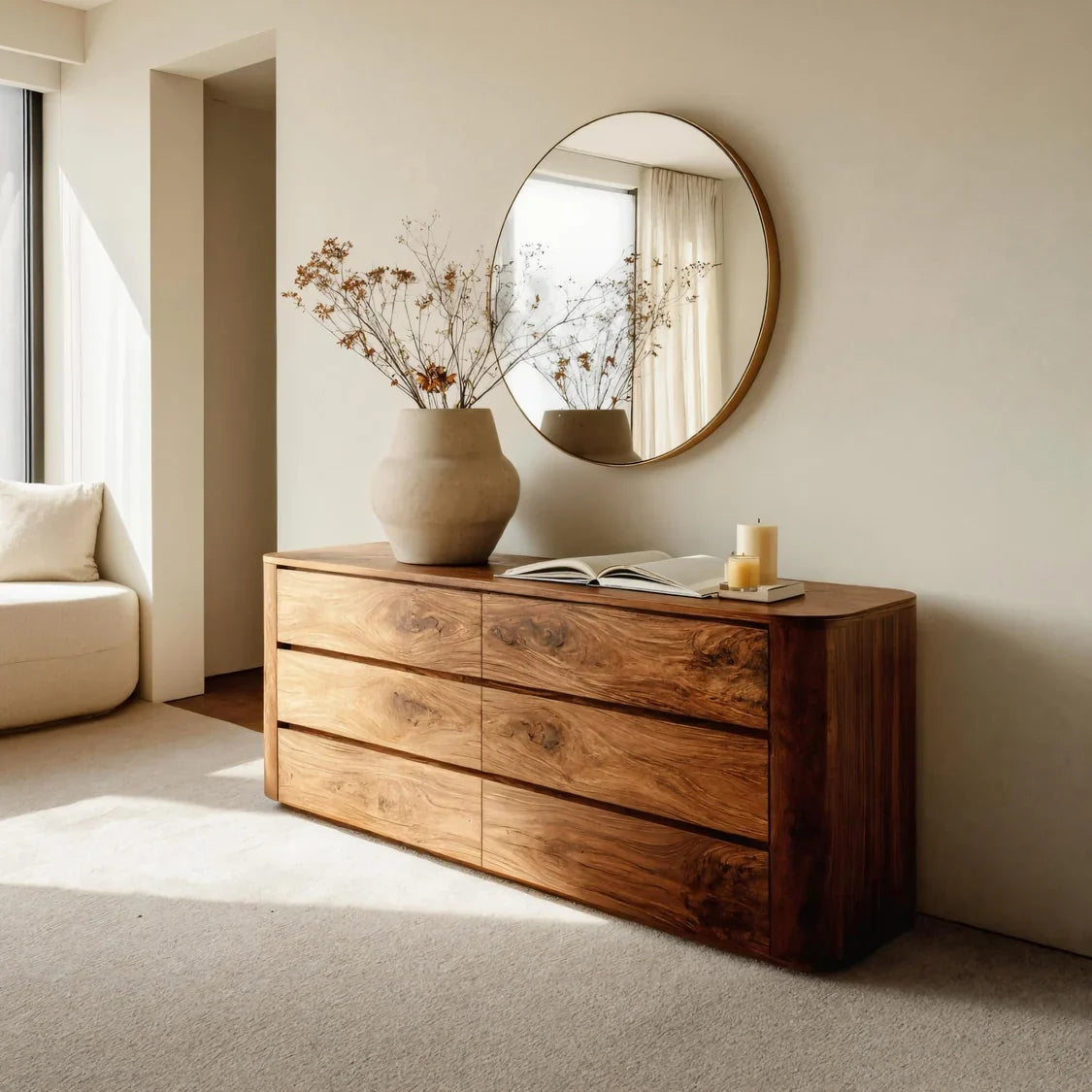 Modern Natural Grain Dresser For Bedroom