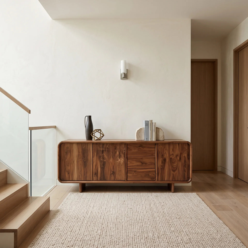 Contemporary Rounded Storage Sideboard For Living Room