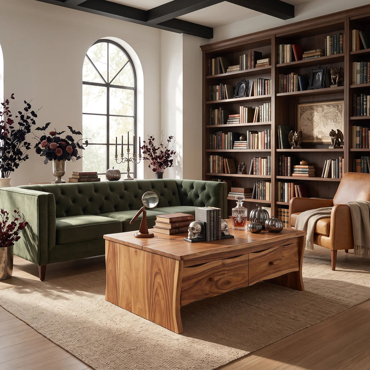 Contemporary Halloween Lift Top Coffee Table City Apartment