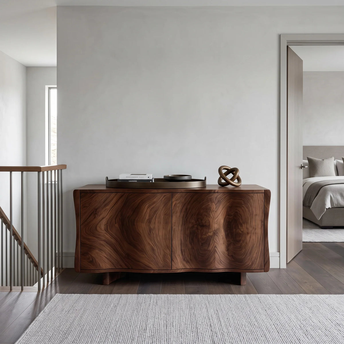 Contemporary Curved Sideboard For Foyer