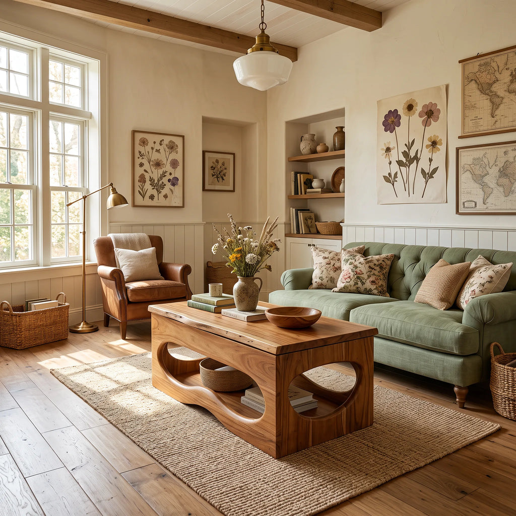 Organic Modern Lift Top Coffee Table Luxury Living Room