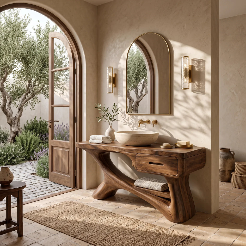 Contemporary Bathroom Vanity Flowing Frame With Drawer For Luxury Ensuite