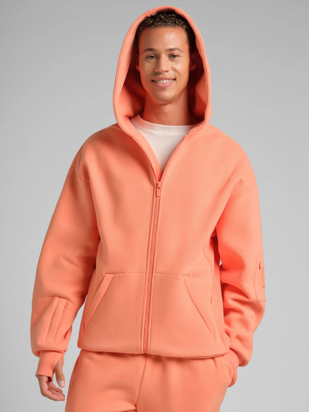 Travel Zip Hoodie - Coral