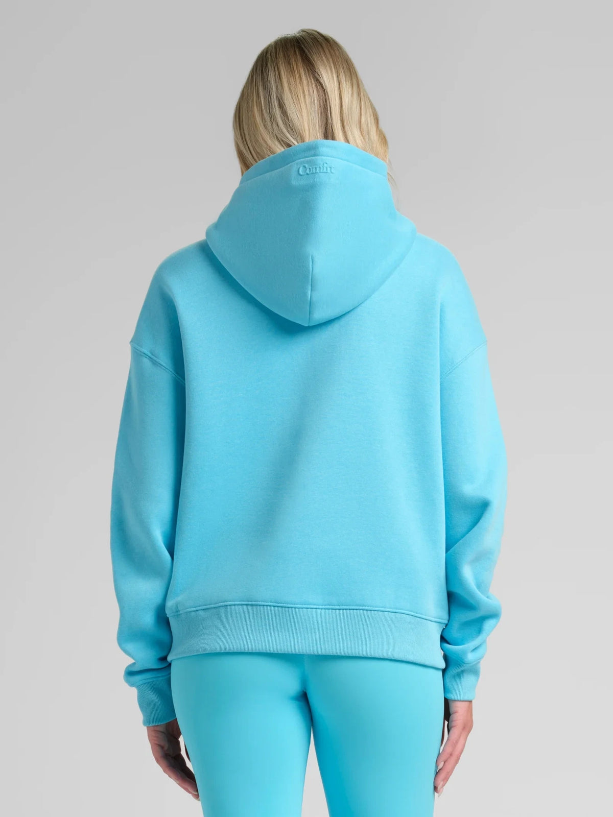 Cropped Zip Hoodie - Blue