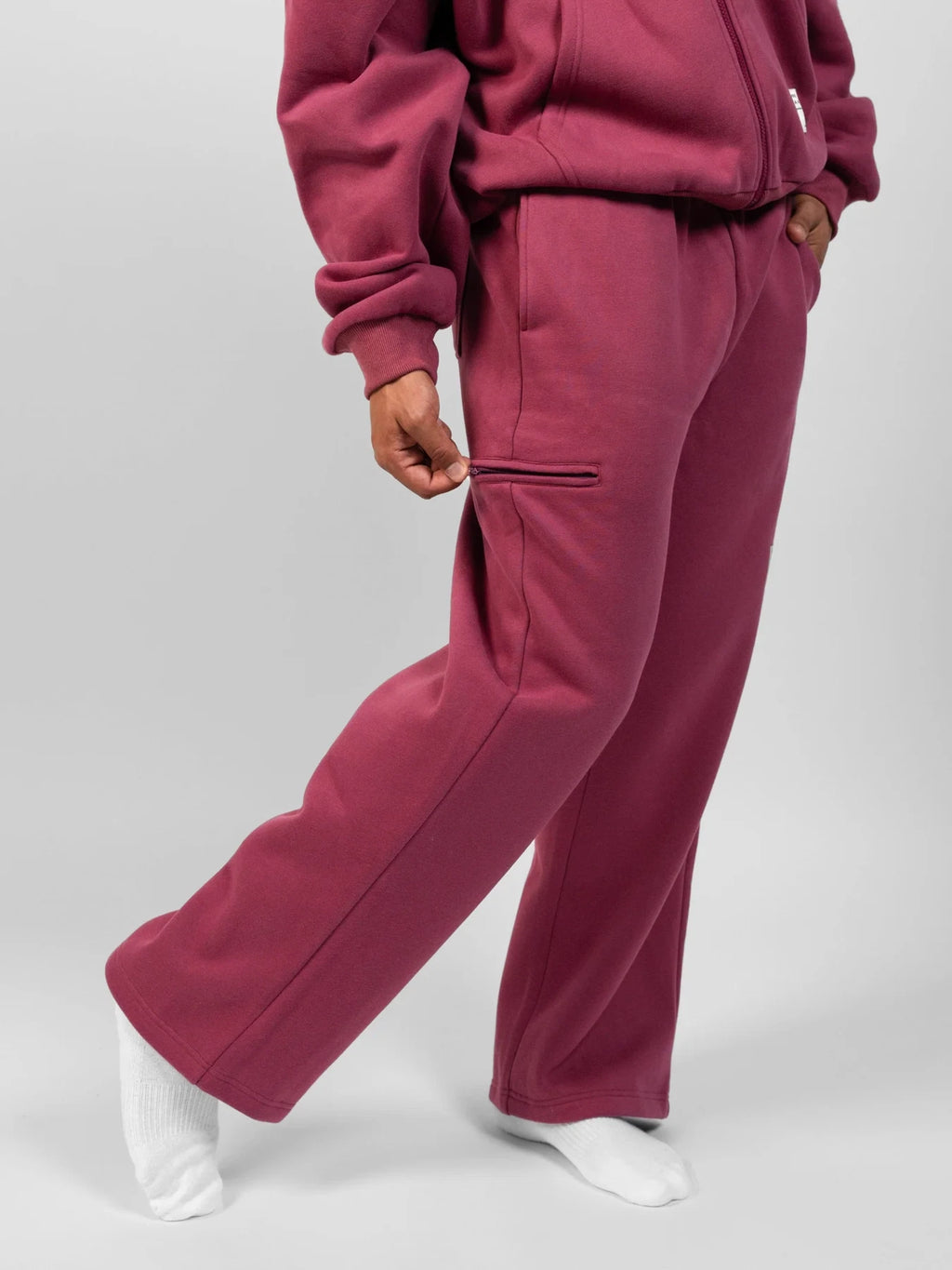 Graphic Straight-Leg Sweatpants - Berry