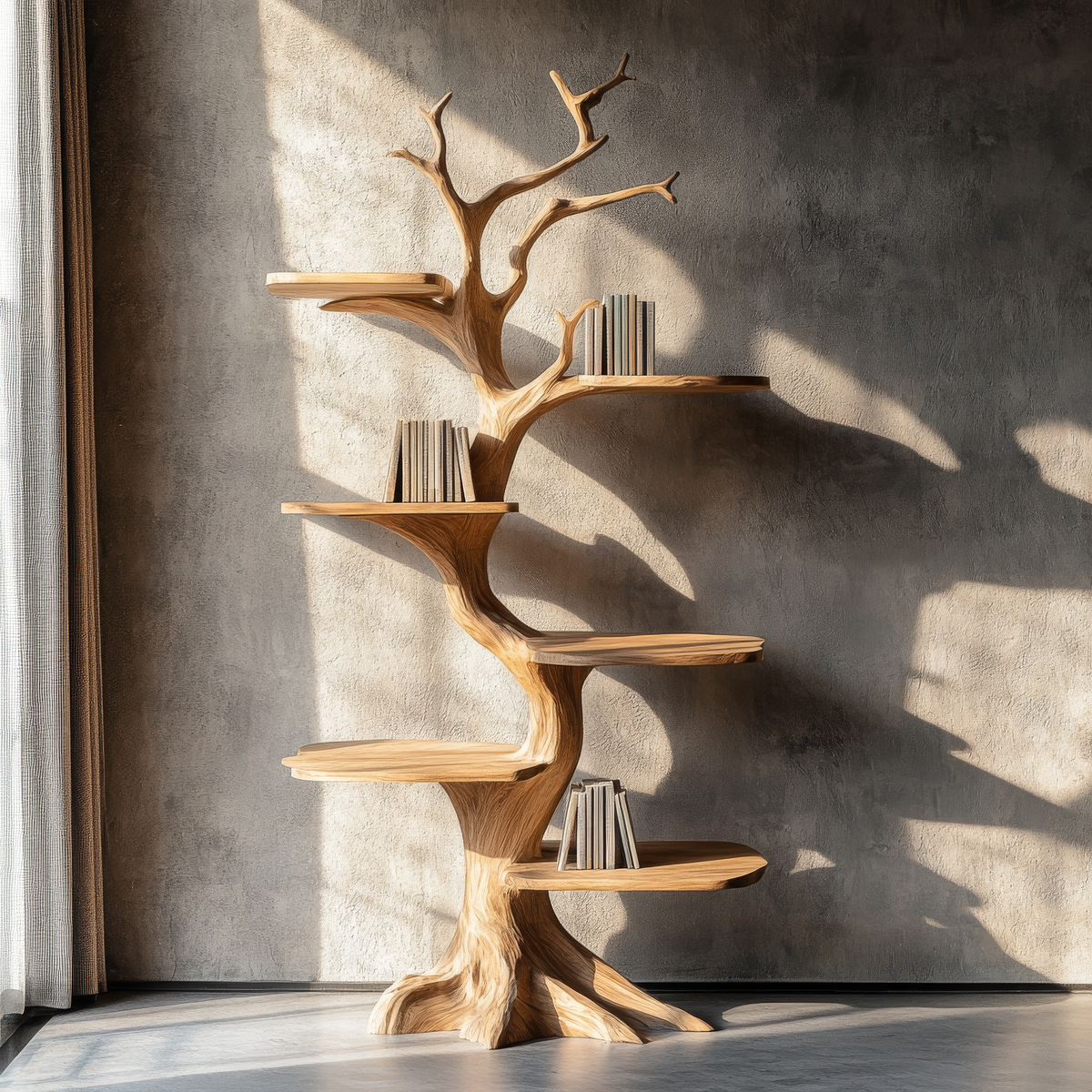 Ashgrove Handcrafted Solid Wood Tree Bookshelf