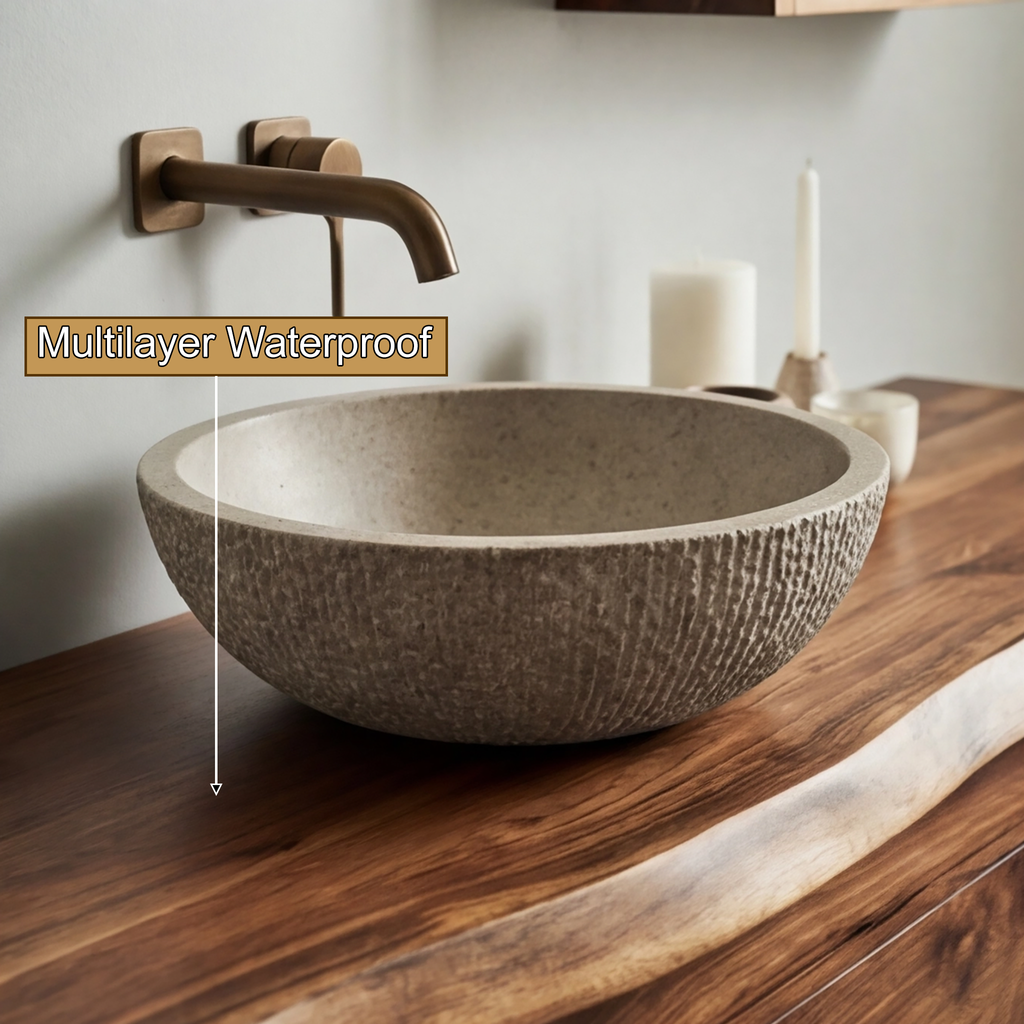 Aurelion Live Edge Solid Wood Floating Bathroom Vanity With Drawers SPA943999