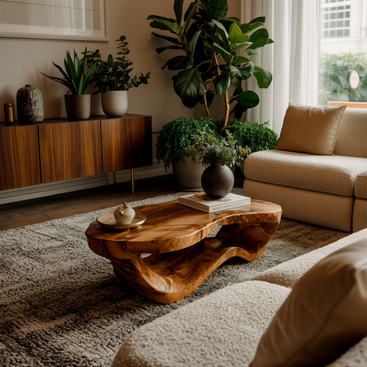 Calven Drift Solid Wood Coffee Table