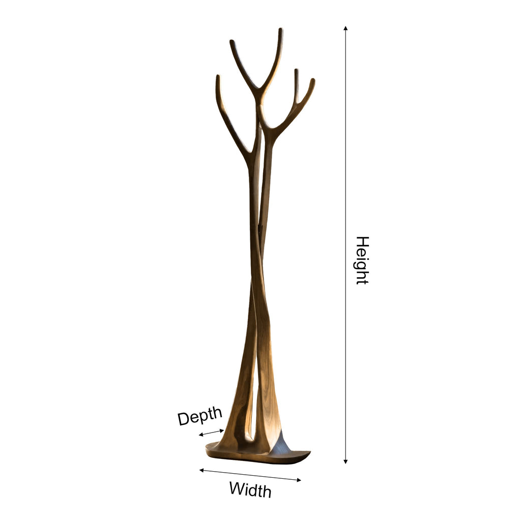 Norwyn Sculpted Solid Wood Tree Coat Rack