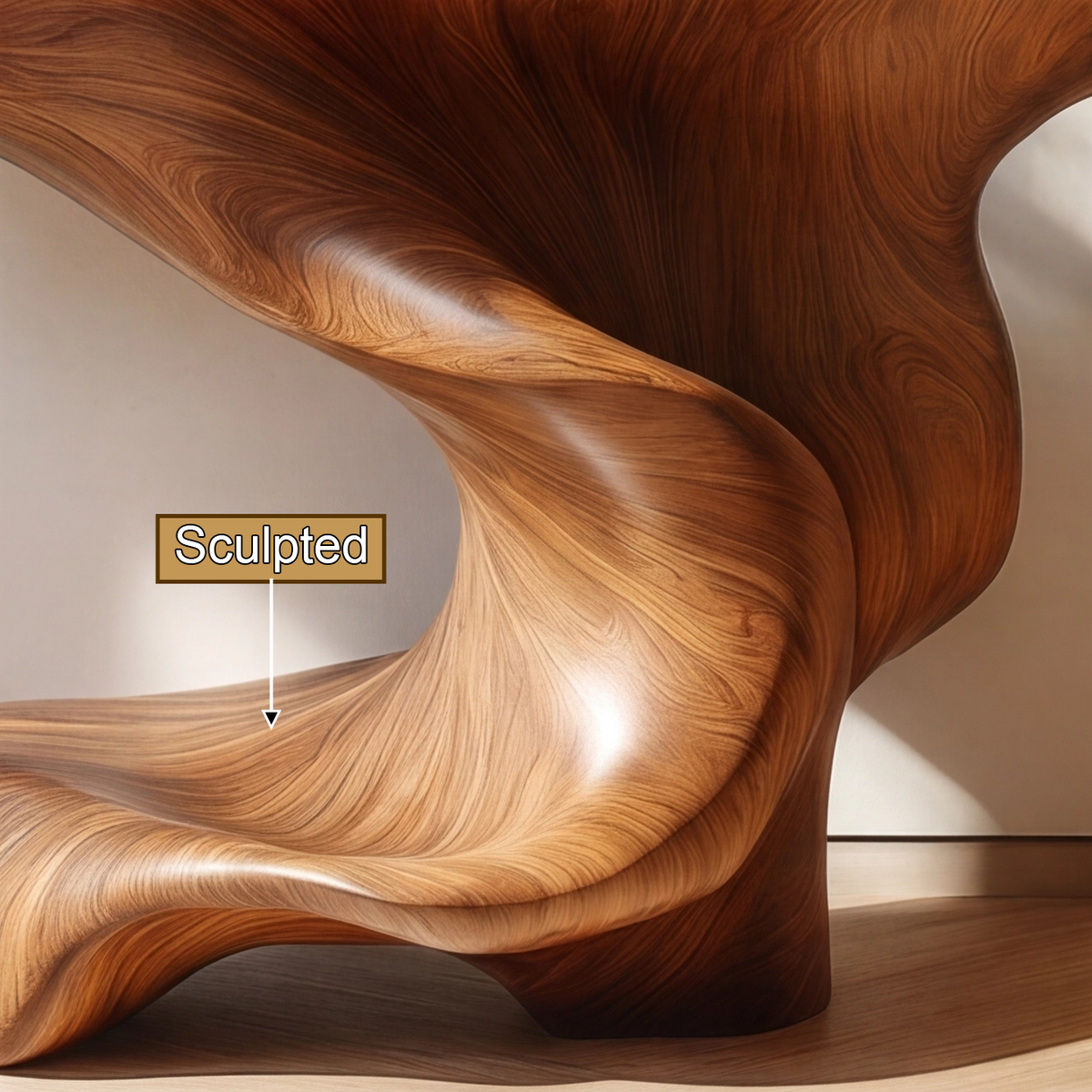 Orlithen Sculpted Solid Wood Console Table