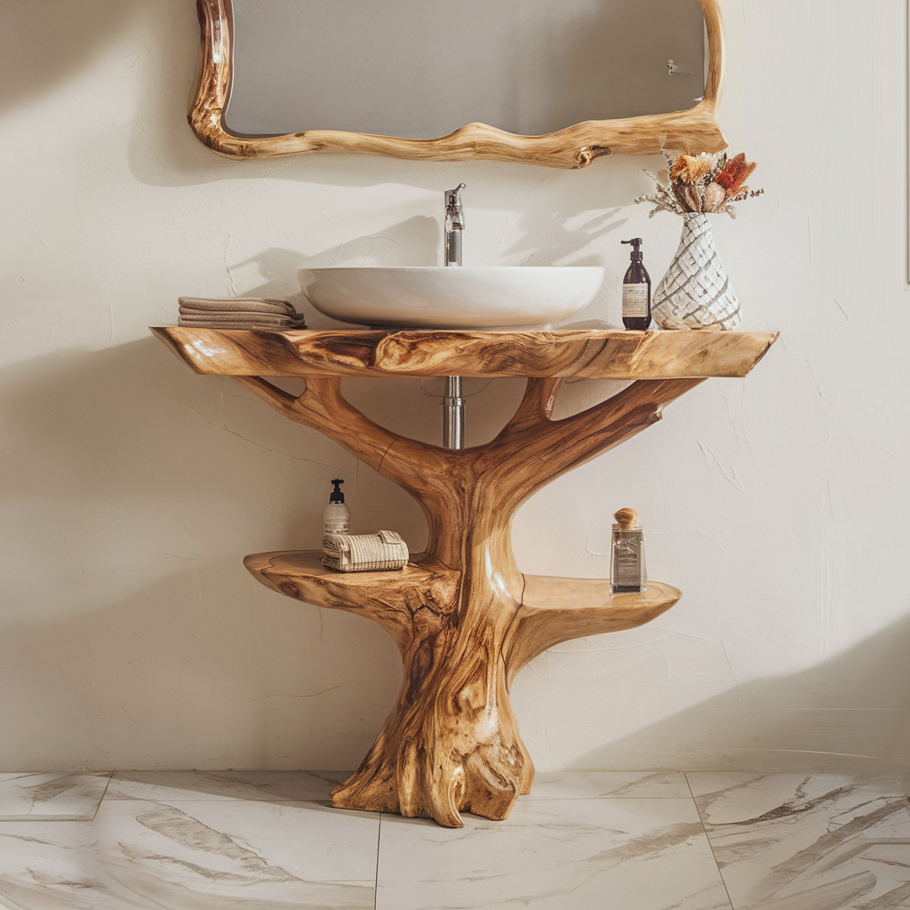 Handcrafted Wood Vanity Bathroom