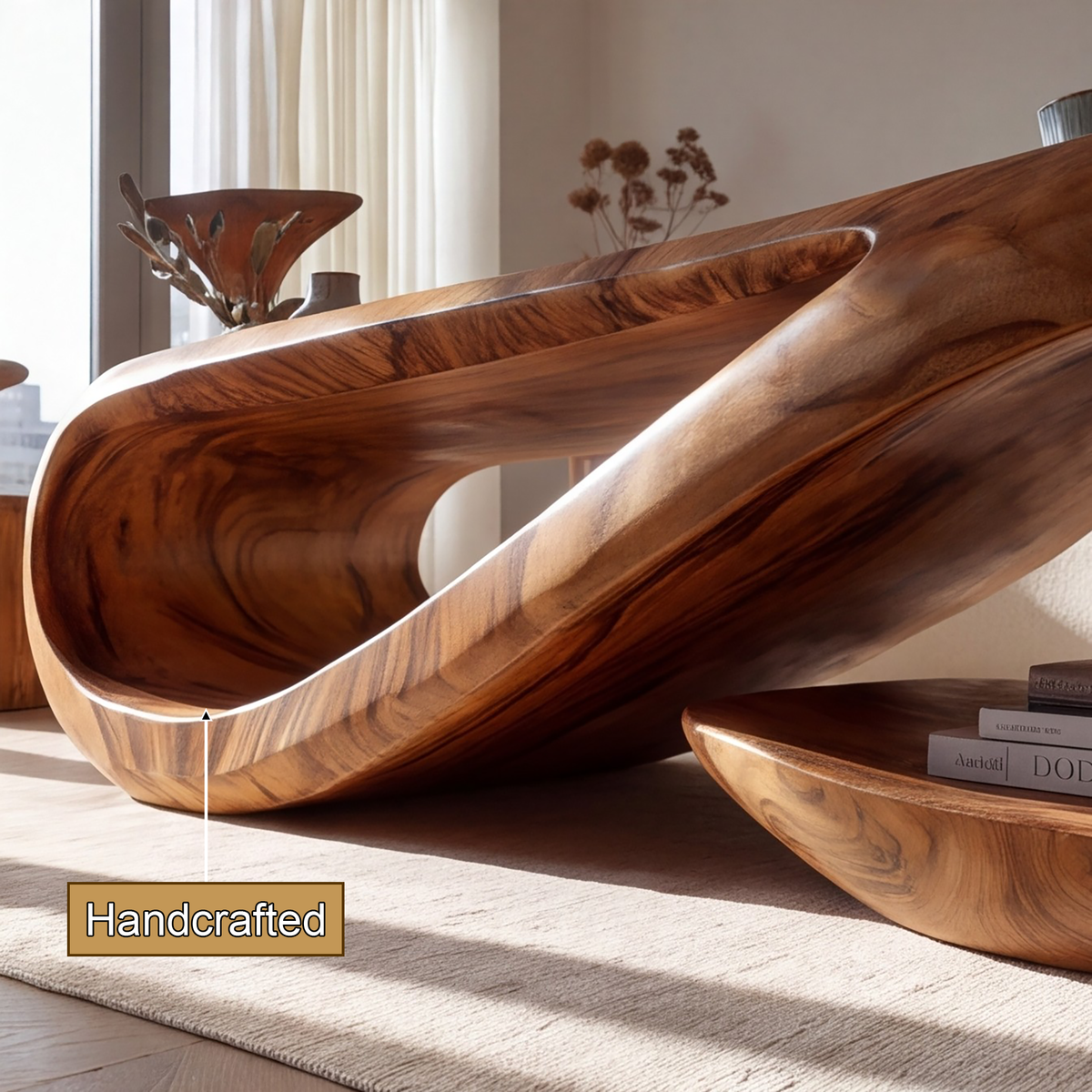 Flowloop Sculpted Solid Wood Coffee Table