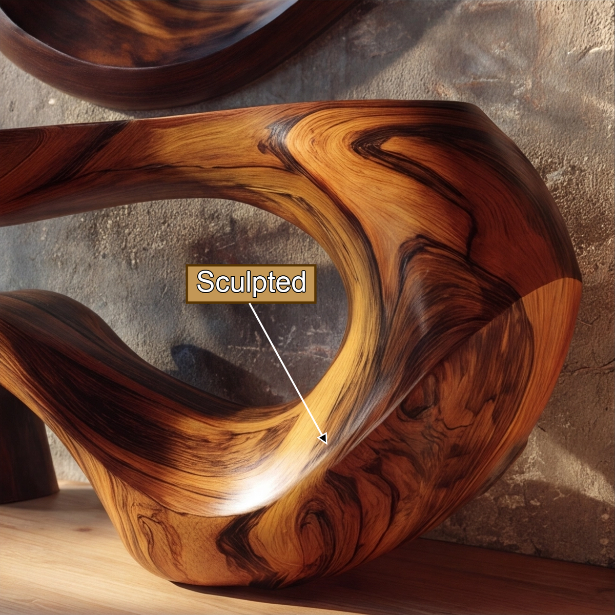 Vaelrith Sculpted Solid Wood Console Table