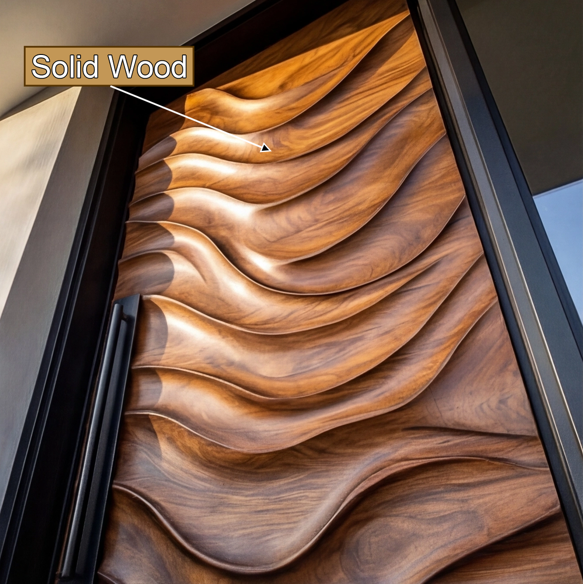 Veltrava Sculpted Solid Wood Rectangular Single Door